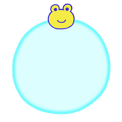 かえる水色フレーム