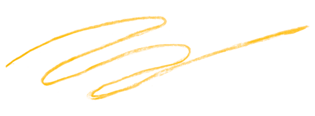 yellow pencil strokes isolated on transparent background