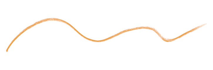 orange pencil strokes isolated on transparent background