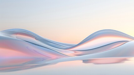 Glossy Minimalist Landscape: Natural beauty captured in glossy, layered tranquility.
