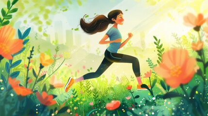 girl running in the grass