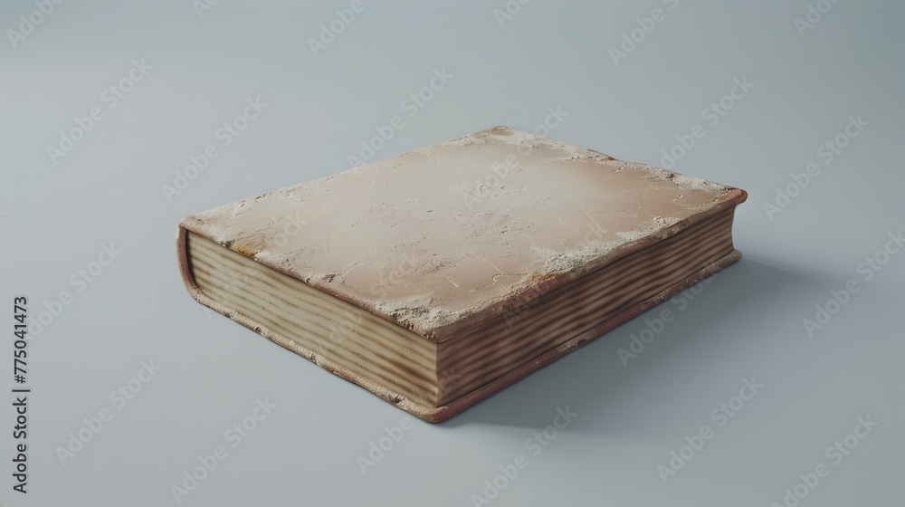 Poster textured clay 3d book icon symbolizing knowledge and the joy of reading