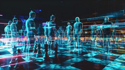 Digital Avatars Strategizing on Virtual Chessboard - Dynamic Visualization of Market Trading Algorithms