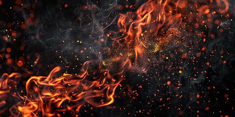 Illustration of fire as a background, a powerful element, wallpaper. - obrazy, fototapety, plakaty