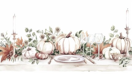 Elegant Autumn Table Setting, Holiday Festivities