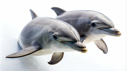 two dolphin on white background