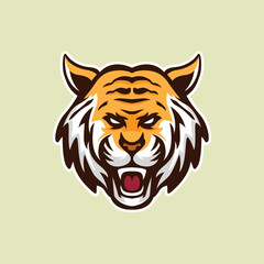 Tiger Head mascot logo illustration sports or team logo
