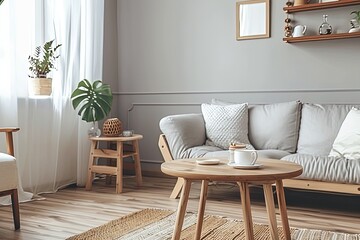 Minimal Scandinavian Living room mockup