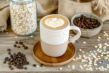 Artisan Coffee in Ceramic Mug with Latte Art