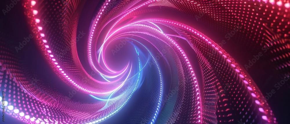 Aufkleber this is an abstract neon background with twisted spirals glowing in the dark. it is a modern technol
