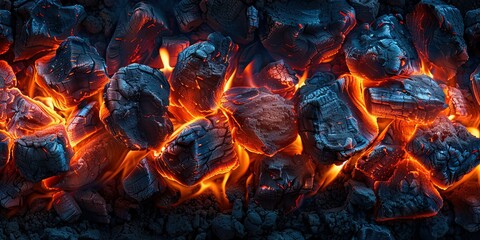Hot coals heat fire abstraction background
