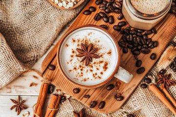 Spiced Latte with Star Anise and Cinnamon