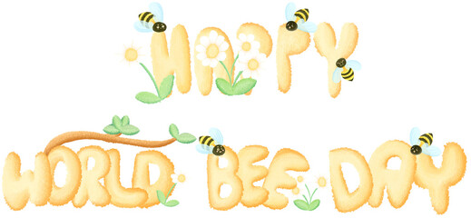 message happy world bee day