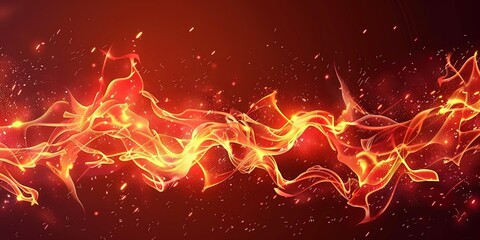 Fire on a red background abstract
