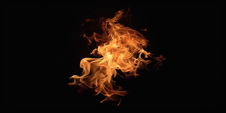 Flash of fire on a black background