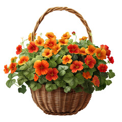 Fototapeta na wymiar a hanging basket with flowers and a hanging basket with a hanging flower. 