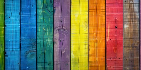 Wooden abstract background with rainbow colors 