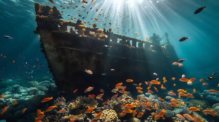 Sunken Secrets of the Deep. - obrazy, fototapety, plakaty