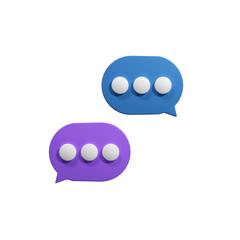 3D Blue conversation icon
