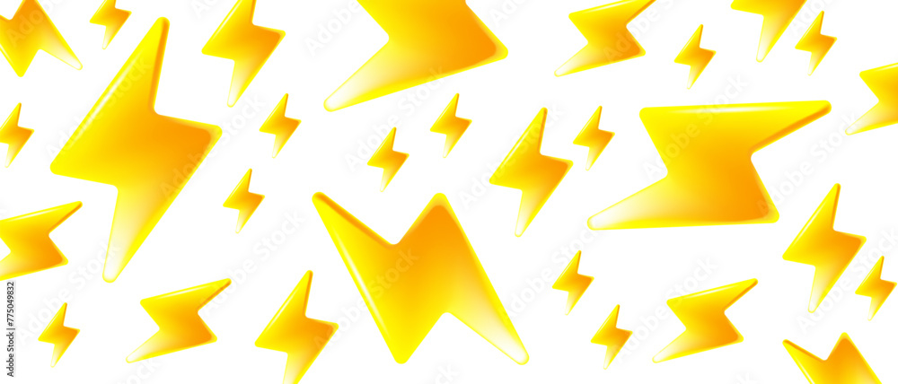 Poster background with cartoon lightning pattern. yellow lightning bolt shape pattern illustration. thunder