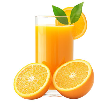 glass of orange juice and orange
