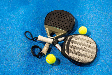 padel tennis racket sport court and balls 