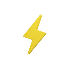 3D Yellow lightning