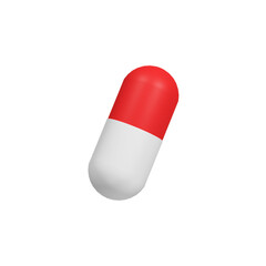 3D red and white pills