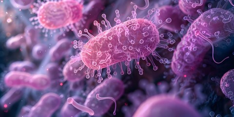 Importance of Escherichia coli Probiotic Bacteria in Digestion and Healthcare. Concept Escherichia coli, Gut Health, Probiotic Bacteria, Digestive System, Healthcare