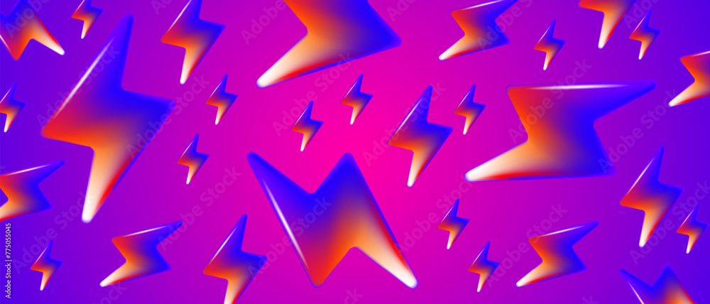 Poster background with cartoon lightning pattern. lightning bolt shape pattern illustration. thunderbolt sy