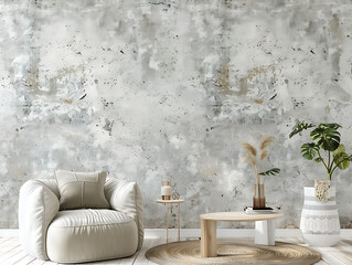Mock up the gray cement wall in the living room, swap it out to add your design content. - obrazy, fototapety, plakaty