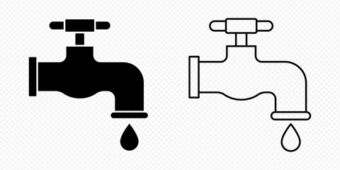 Vector isolated Water tap icon set