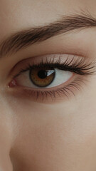 close up of a female eye with eyelashes
