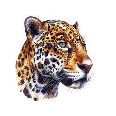 jaguar head vector illustration in watercolor style