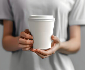 Mock up a white coffee cup for your design content.