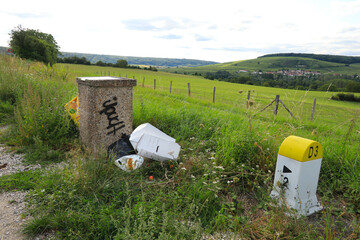 Waste deposit at the roadside.