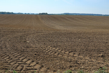Plowed field. Soil environment ecology - 775059869
