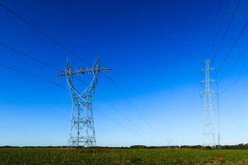 High voltage pylons in the Oise.