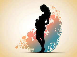 Celebrate motherhood with our stunning silhouette design of a pregnant woman.