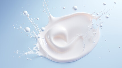 &Eacute;claboussure de lait animal ou v&eacute;g&eacute;tal sur fond neutre, color&eacute;. Produit laitier, cr&egrave;me liquide. Nourriture, boisson. Pour conception et cr&eacute;ation graphique. 