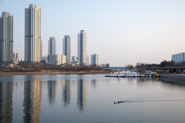 Naklejka premium 청라호수공원(Korea, Incheon cheong-na lake park)