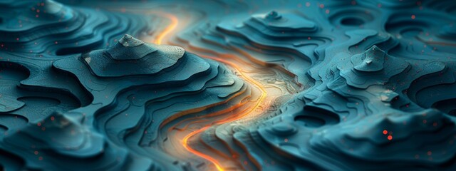 Obraz premium a simple winding road pathway on map abstract