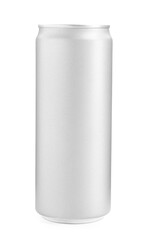 Energy drink in aluminum can isolated on white