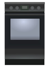 Black  kitchen oven. vector illustration