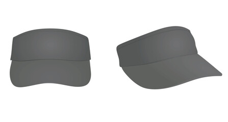 Grey visor cap. vector illustration - obrazy, fototapety, plakaty