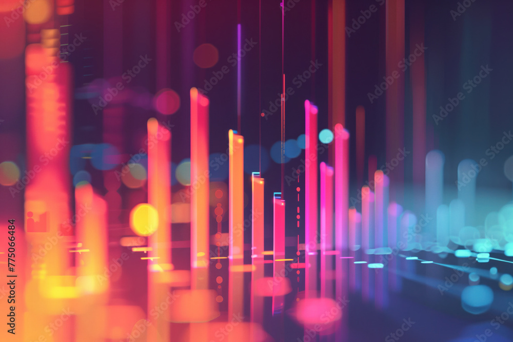 Poster abstract colorful background with graphs and lights. slide background for a presentation on marketin