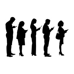the silhouettes of people stand together, forming a diverse and dynamic group.Their outlines suggest a sense of unity and community,despite their differences. Business people set of vector silhouettes