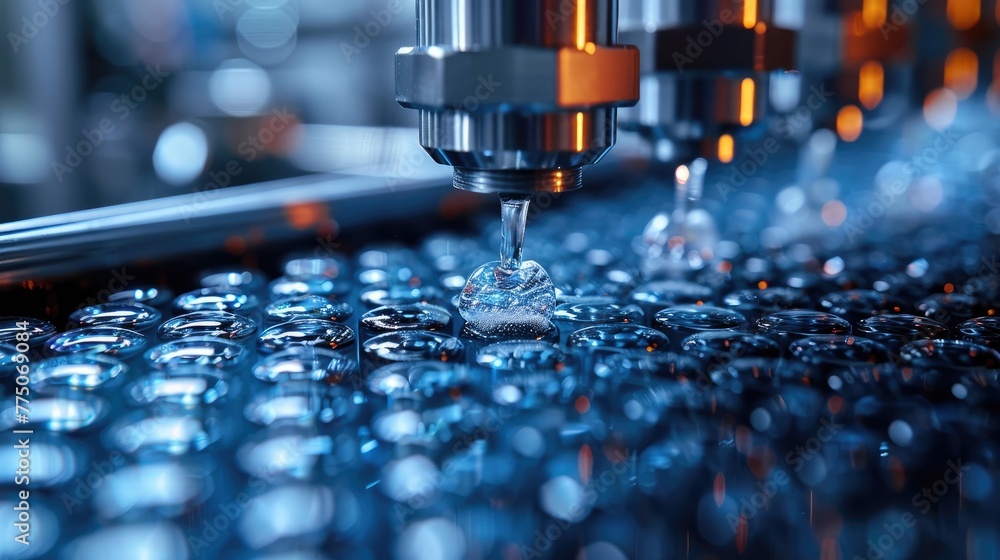 Poster atomic-level precision in nanomanufacturing for high-quality products, detailed and intricate imager