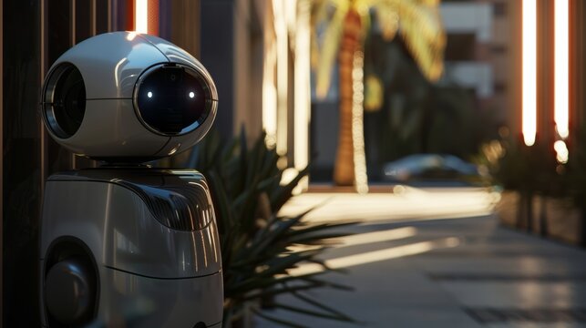  Robotic technology is used to patrol and maintain security, safety, and crime prevention. 