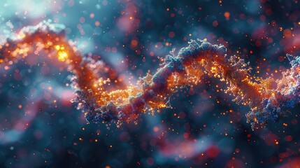 Conceptual illustration of DNA editing using CRISPR technology, abstract and vibrant colors - obrazy, fototapety, plakaty